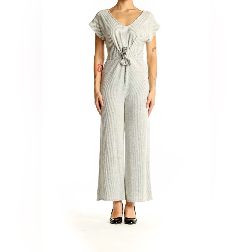 Caution To The Wind V-Neck Striped Jumpsuit